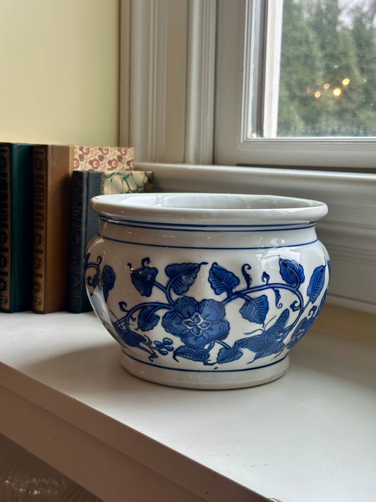 Vintage Blue & White Planter