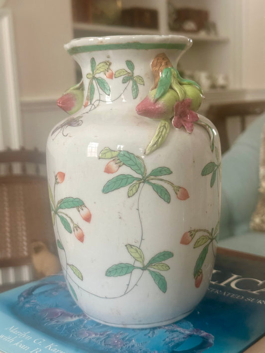 Antique Porcelain Chinoiserie Vase, 8.25"