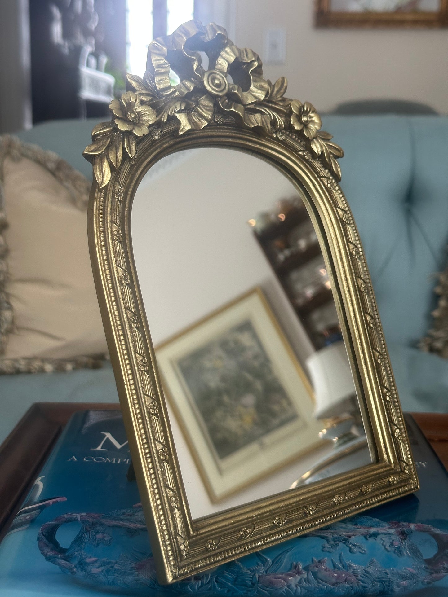 Gilded Bow Arch Mirror, 10"