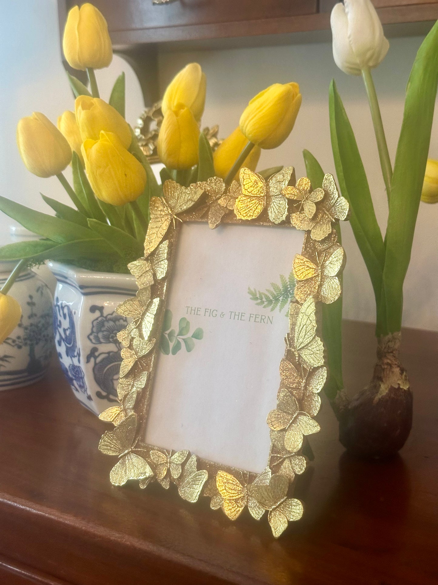 Gold Butterfly Picture Frame