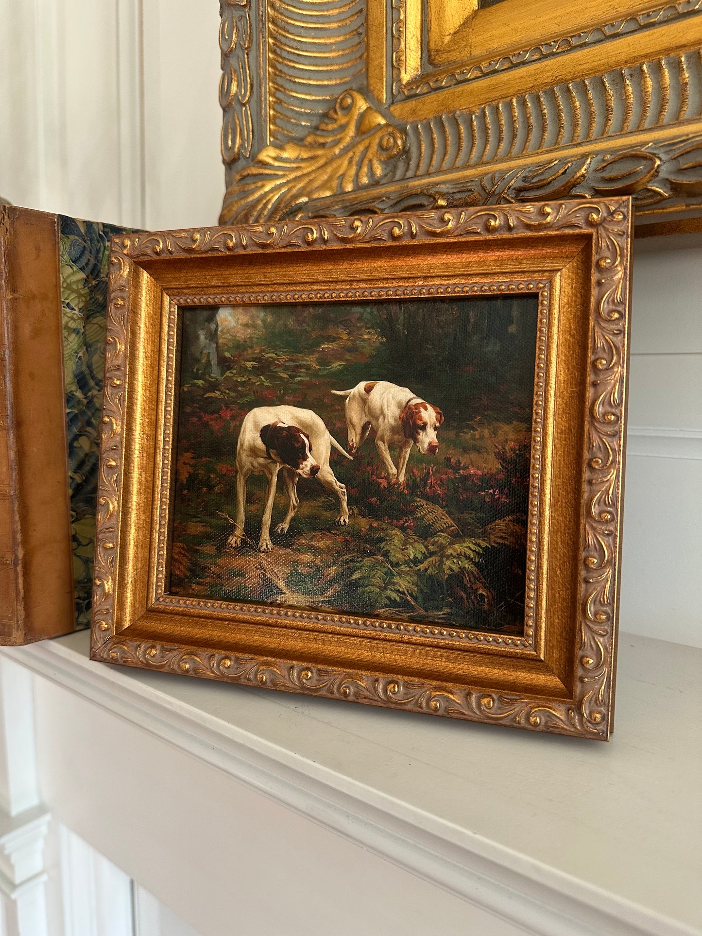 Pointer Dogs Chasing Rabbit Giclée