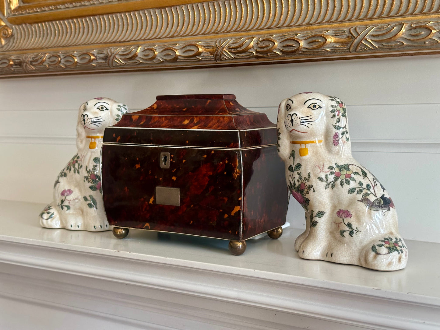 Staffordshire Style Dogs, Rose Medallion - Small