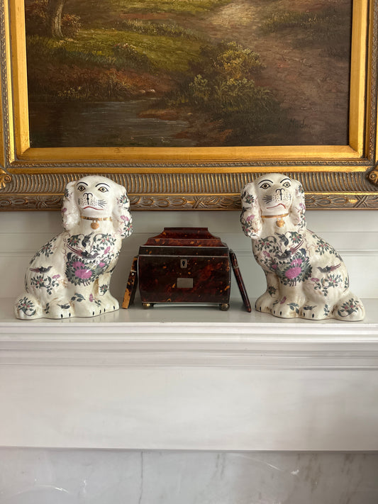 Staffordshire Style Dogs, Rose Medallion - Large