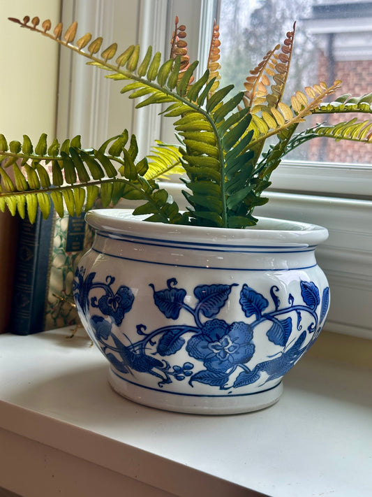 Vintage  Blue & White Planter