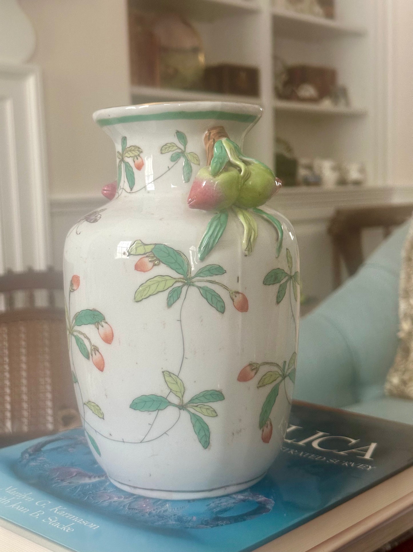 Antique Porcelain Chinoiserie Vase, 8.25"