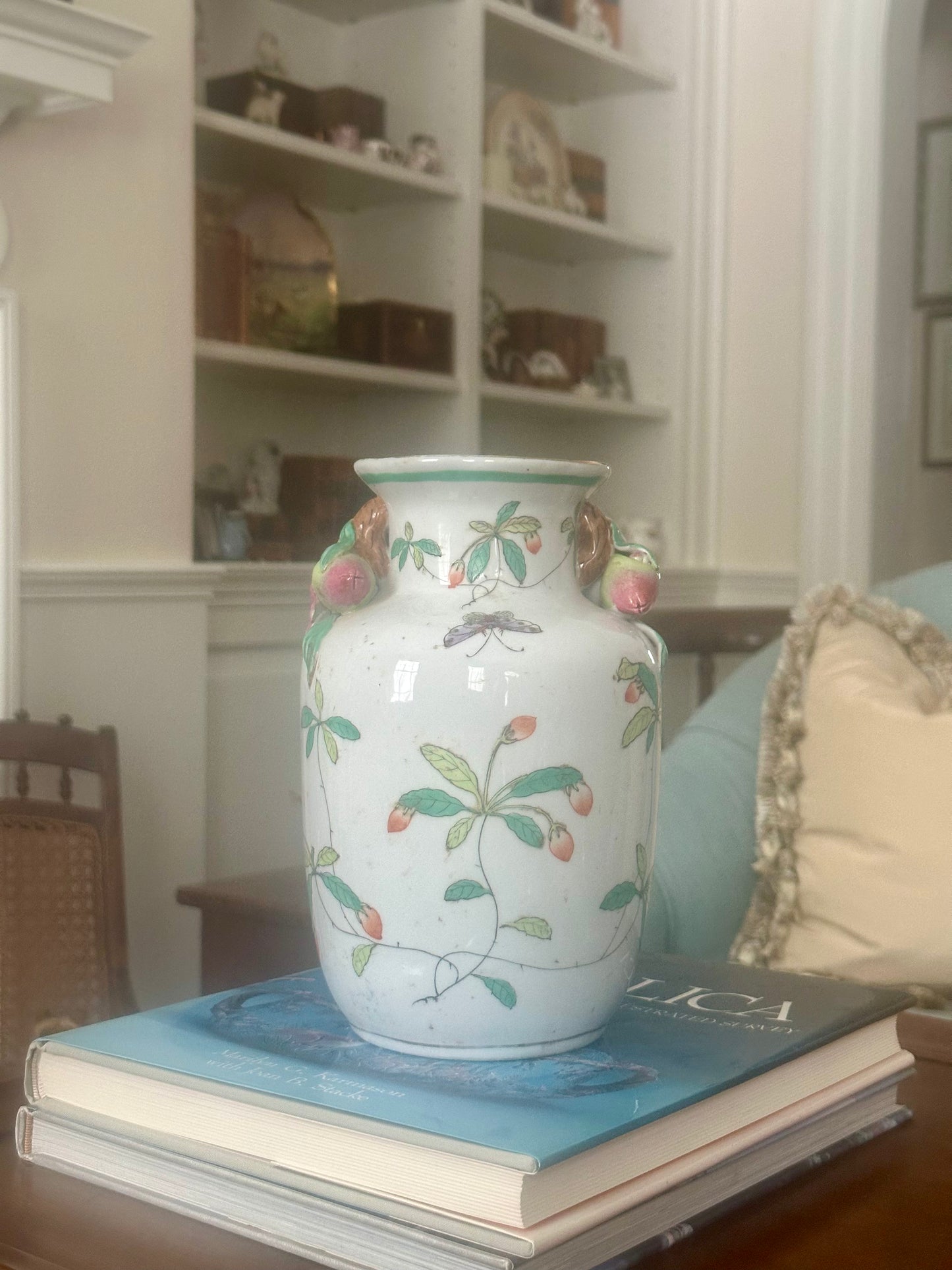 Antique Porcelain Chinoiserie Vase, 8.25"