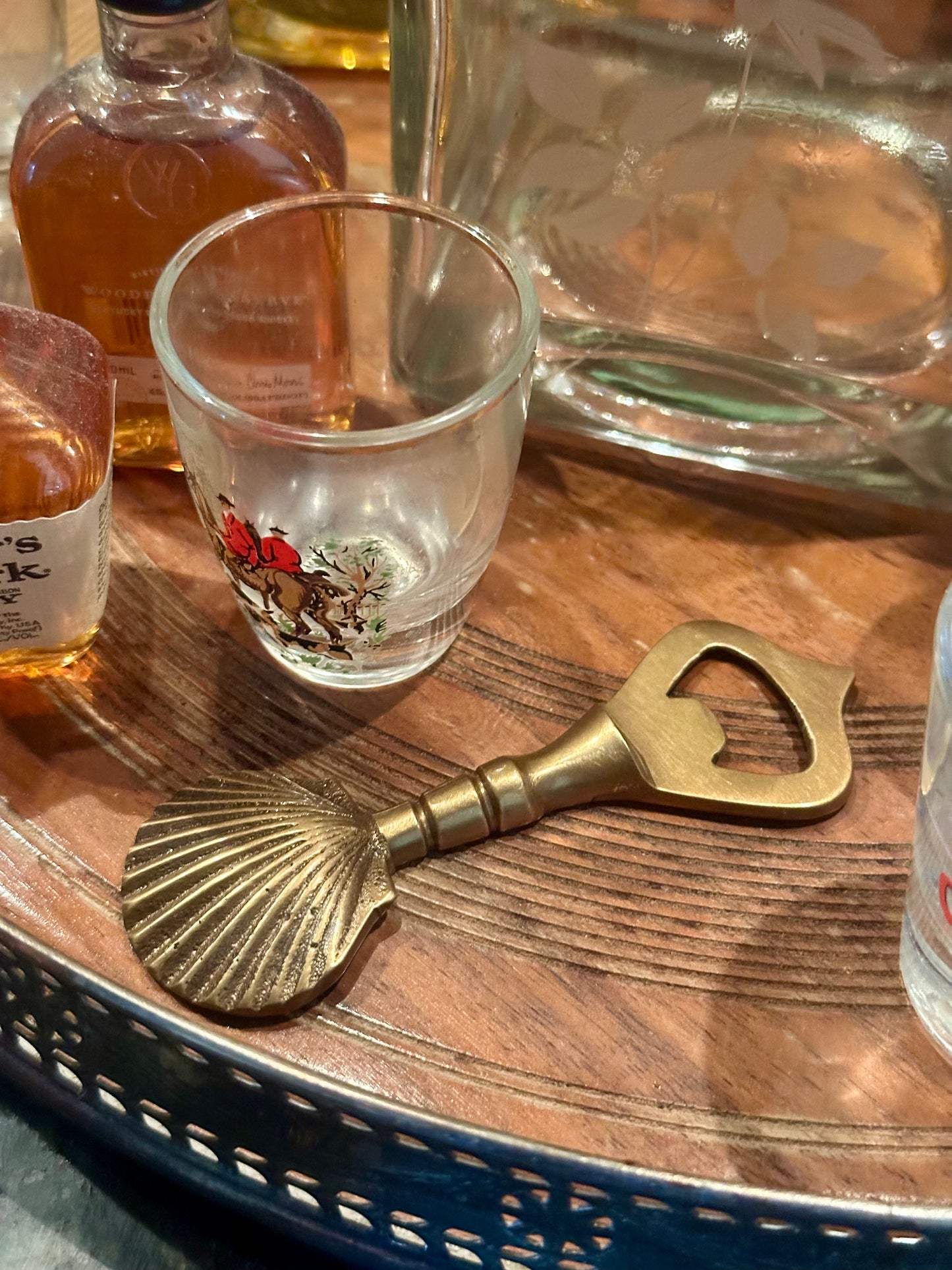 Antiqued Solid Brass Vintage Sea Shell Bottle Opener