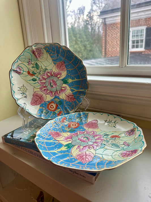 vintage tobacco leaf China Plate