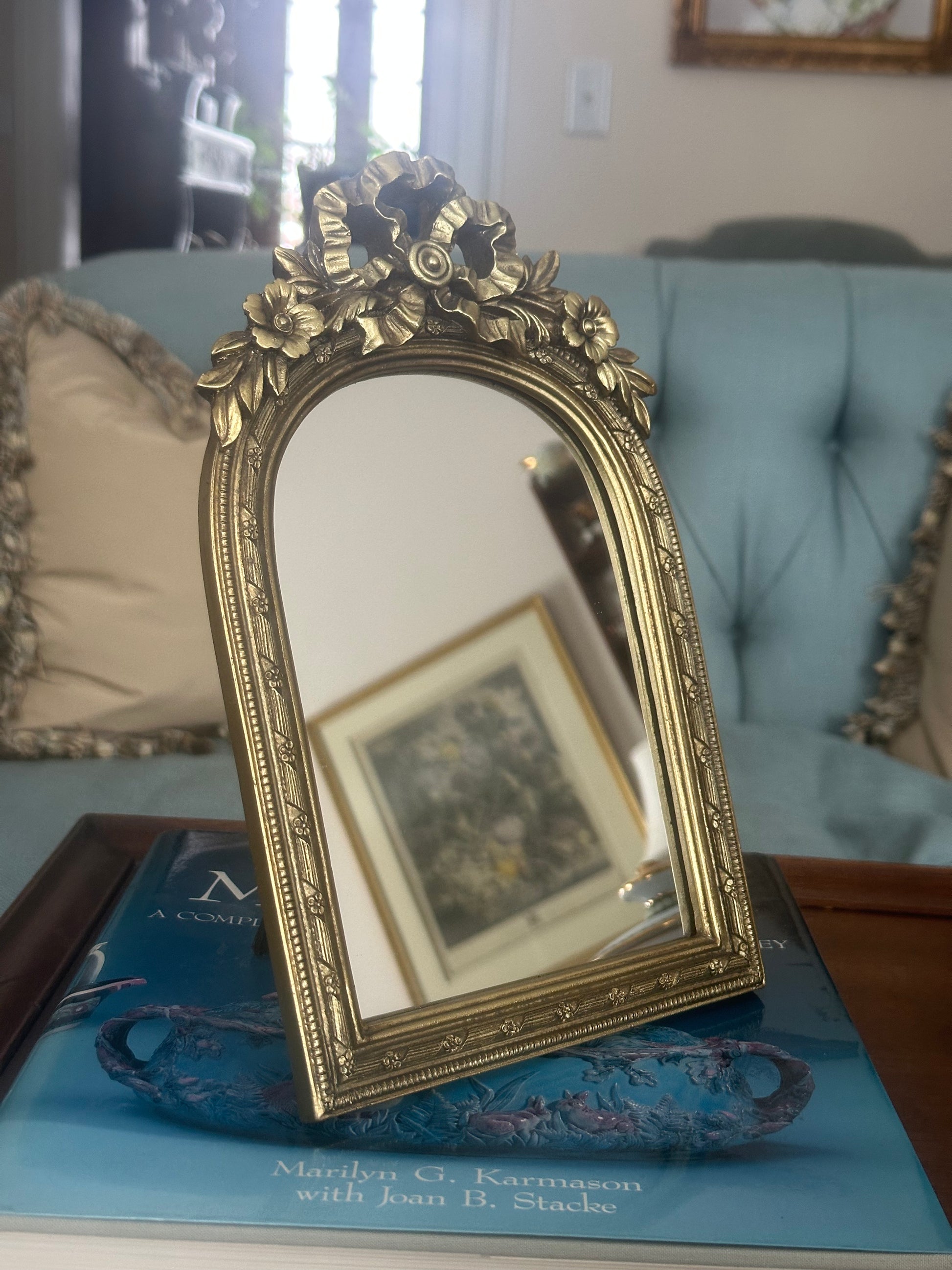 Gilded Bow Arch Mirror, 10"
