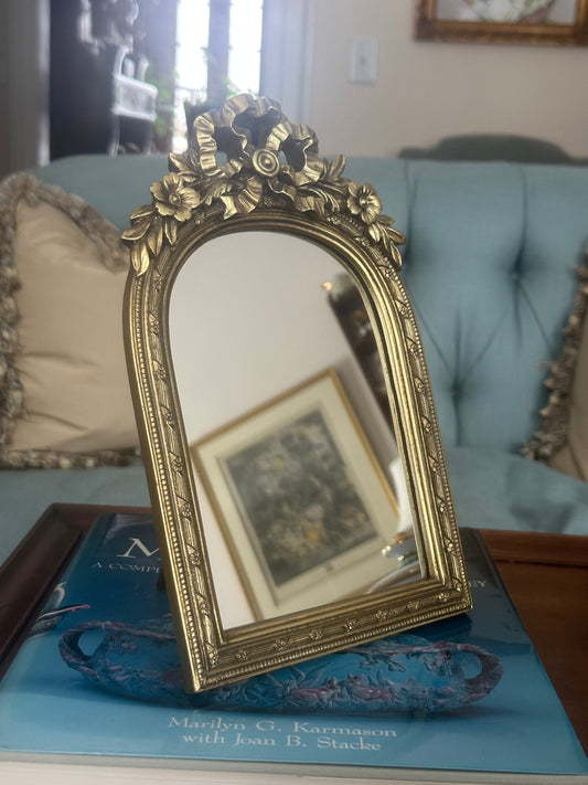 Gilded Bow Arch Mirror, 10"