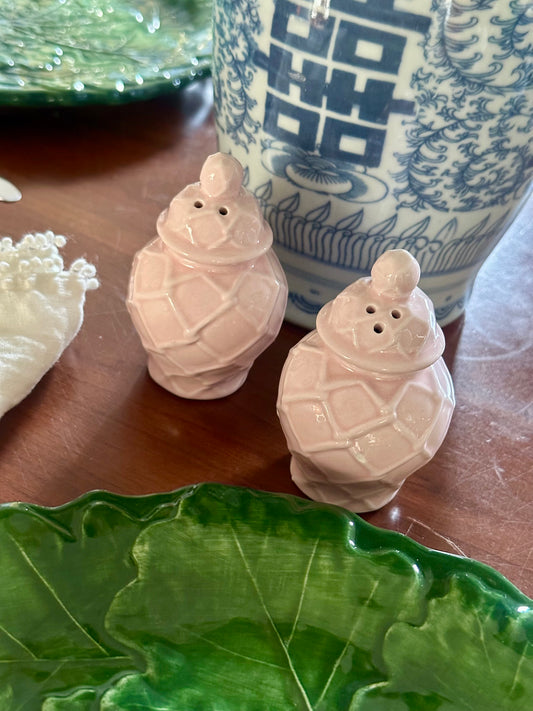 Ginger Jar Ceramic Salt & Pepper Shakers, Pink