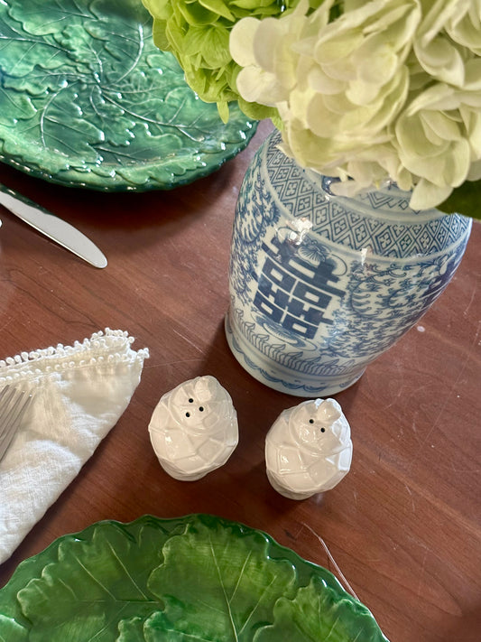 Ginger Jar Ceramic Salt & Pepper Shakers, White