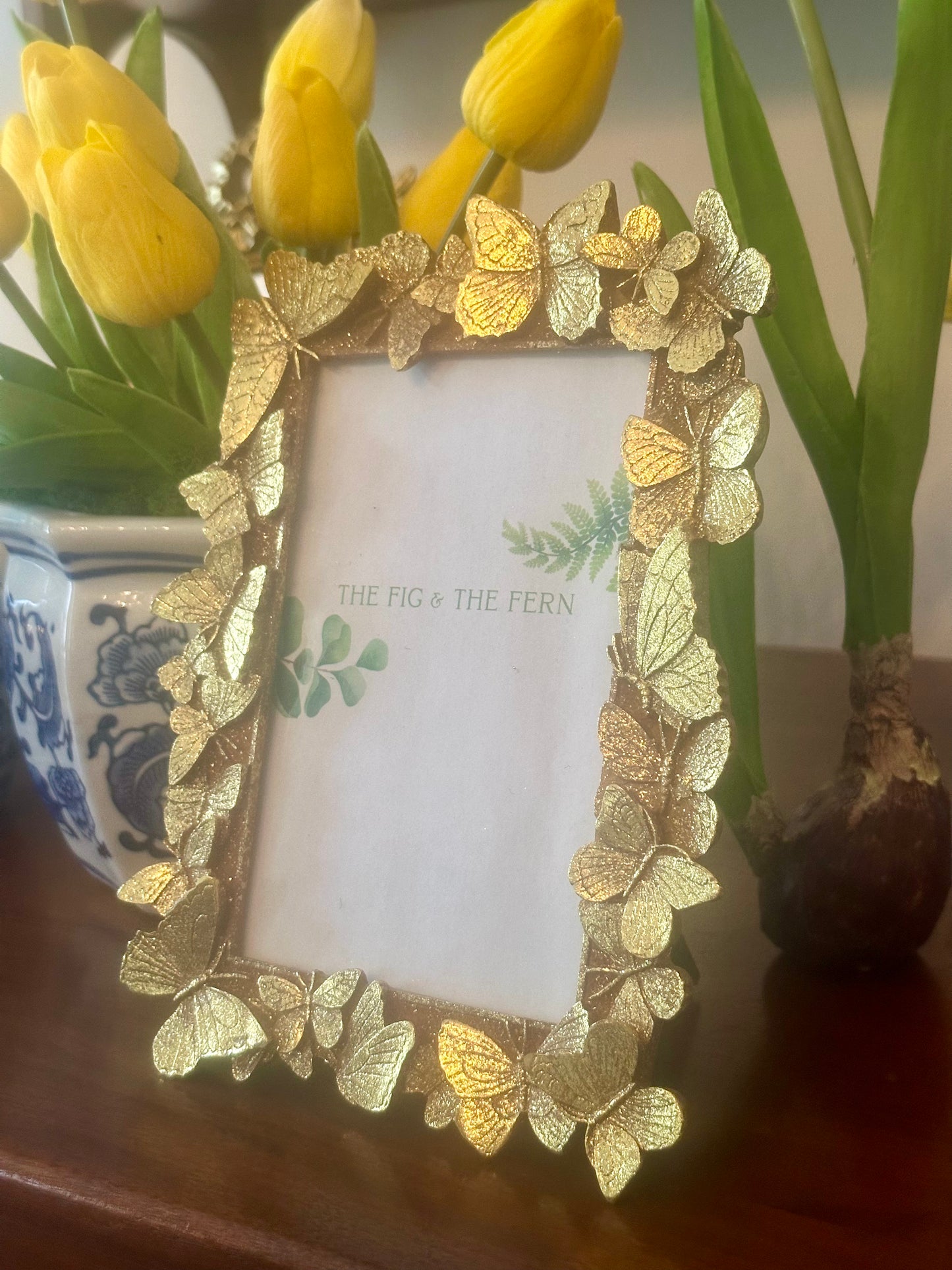 Gold Butterfly Picture Frame