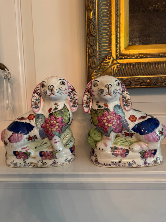 Classic Staffordshire bunnies with a twist!