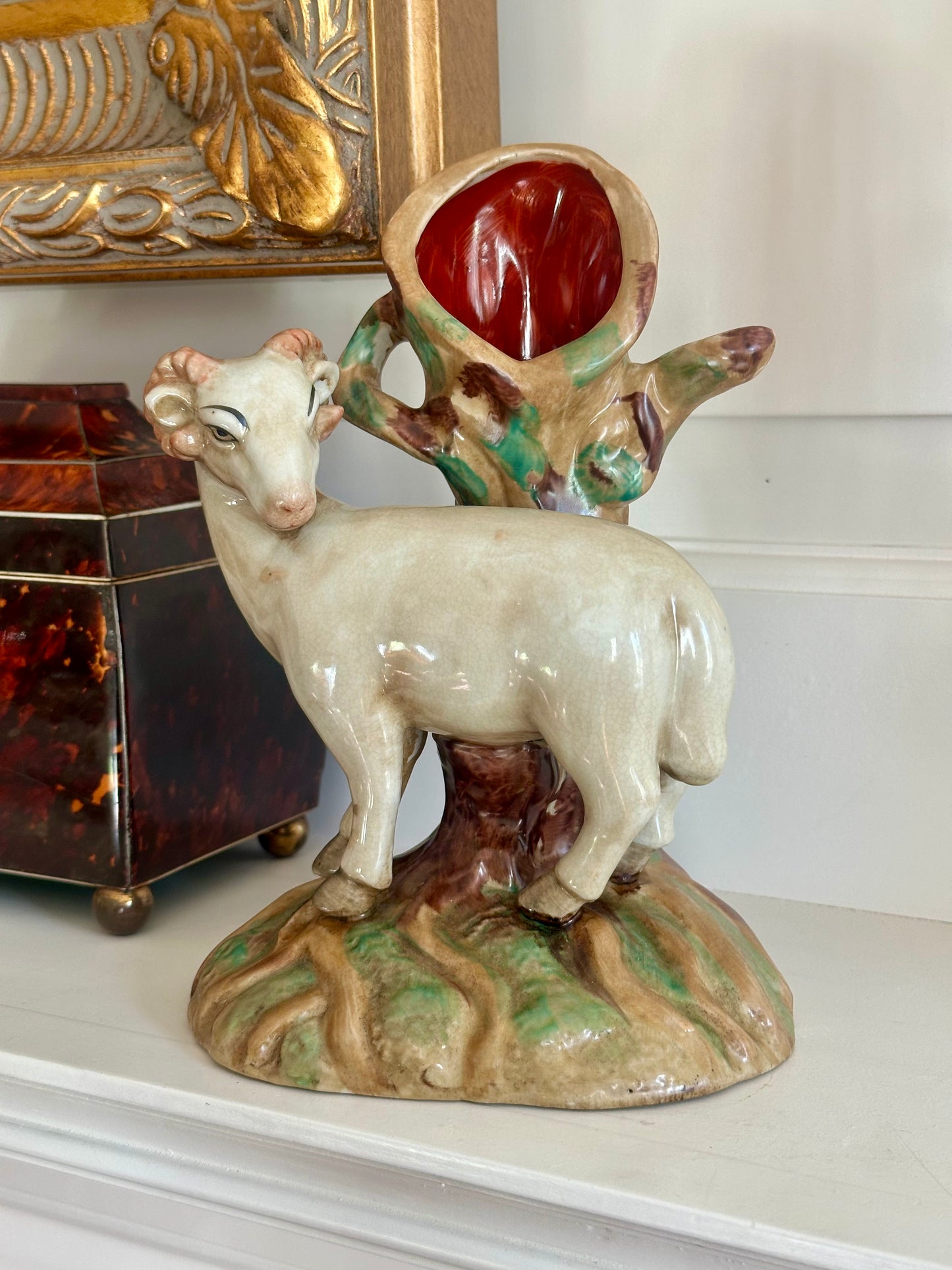 Porcelain Goat Spill Vase