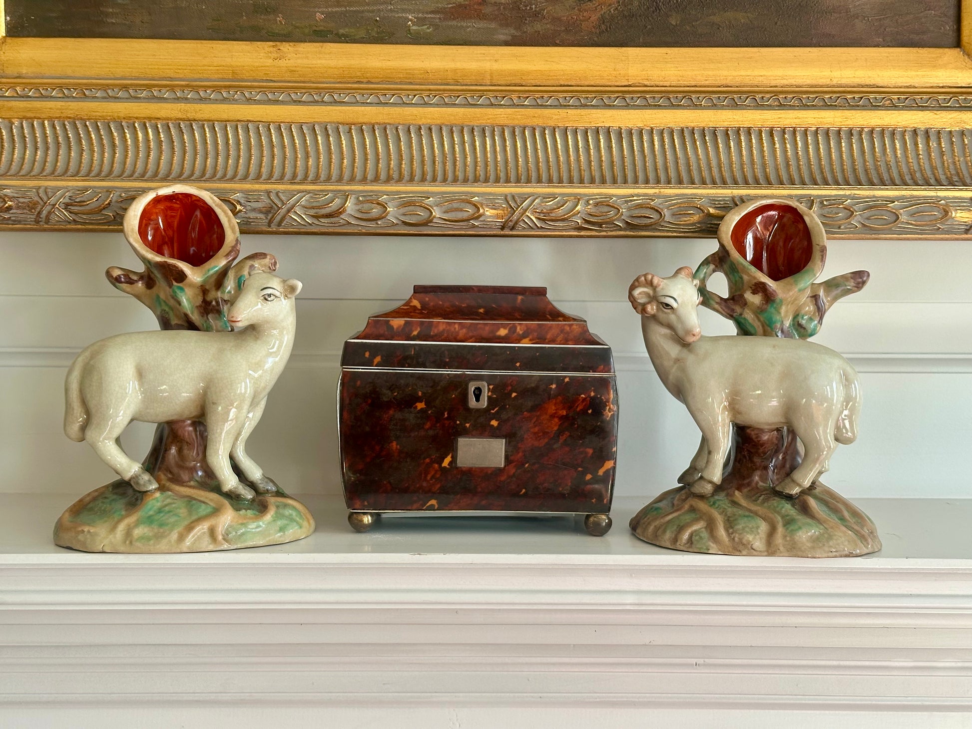 Porcelain Goat Spill Vase