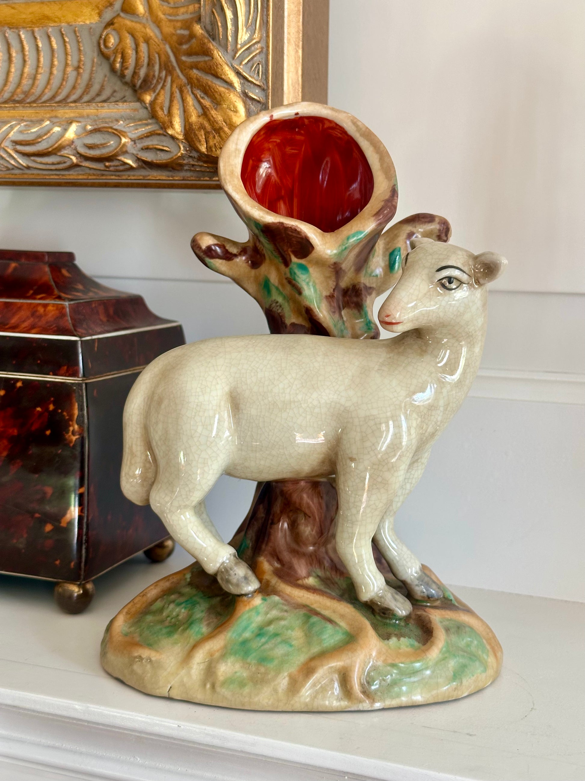 Porcelain Sheep Spill Vase