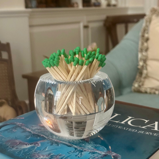 Round Acrylic Match Striker with Green Matches