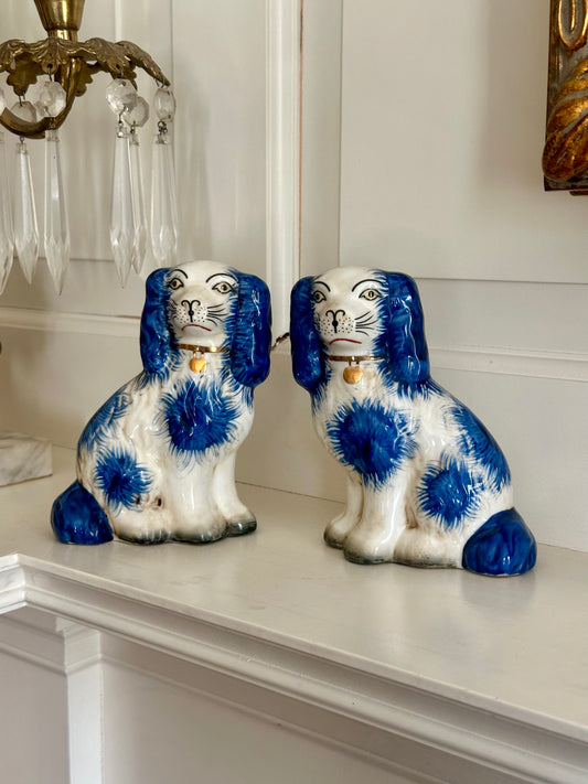 Staffordshire Style Dogs, Blue - Small