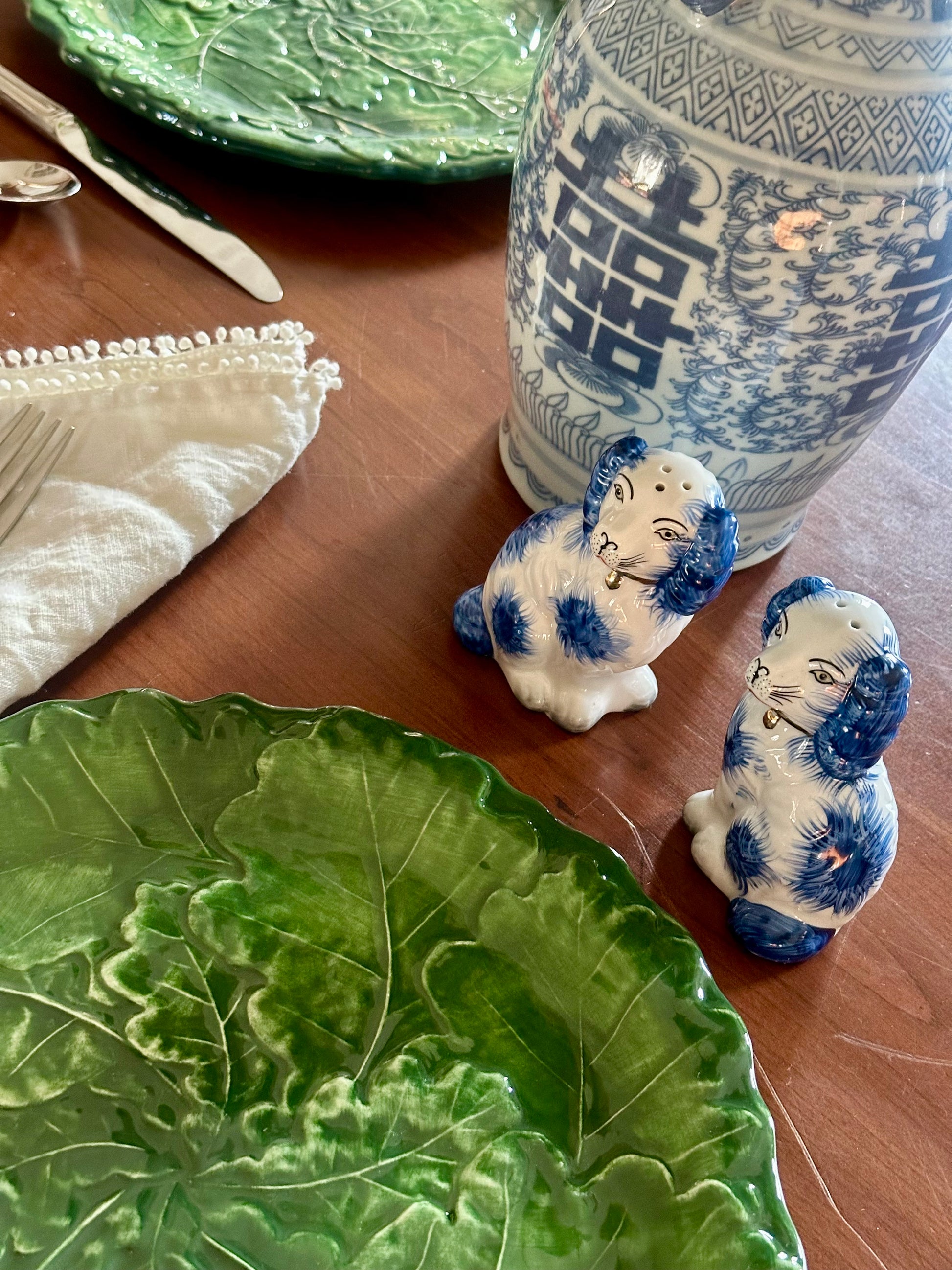 Staffordshire Style Dogs, Blue - Salt & Pepper Shakers