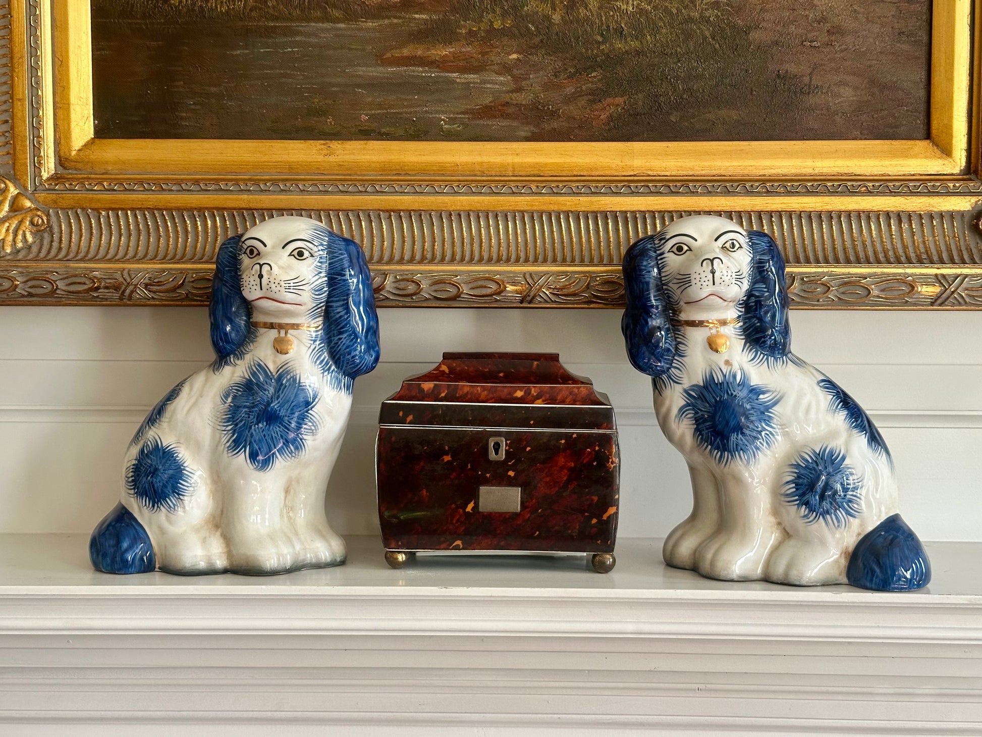 Staffordshire Style Dogs, Blue - Large