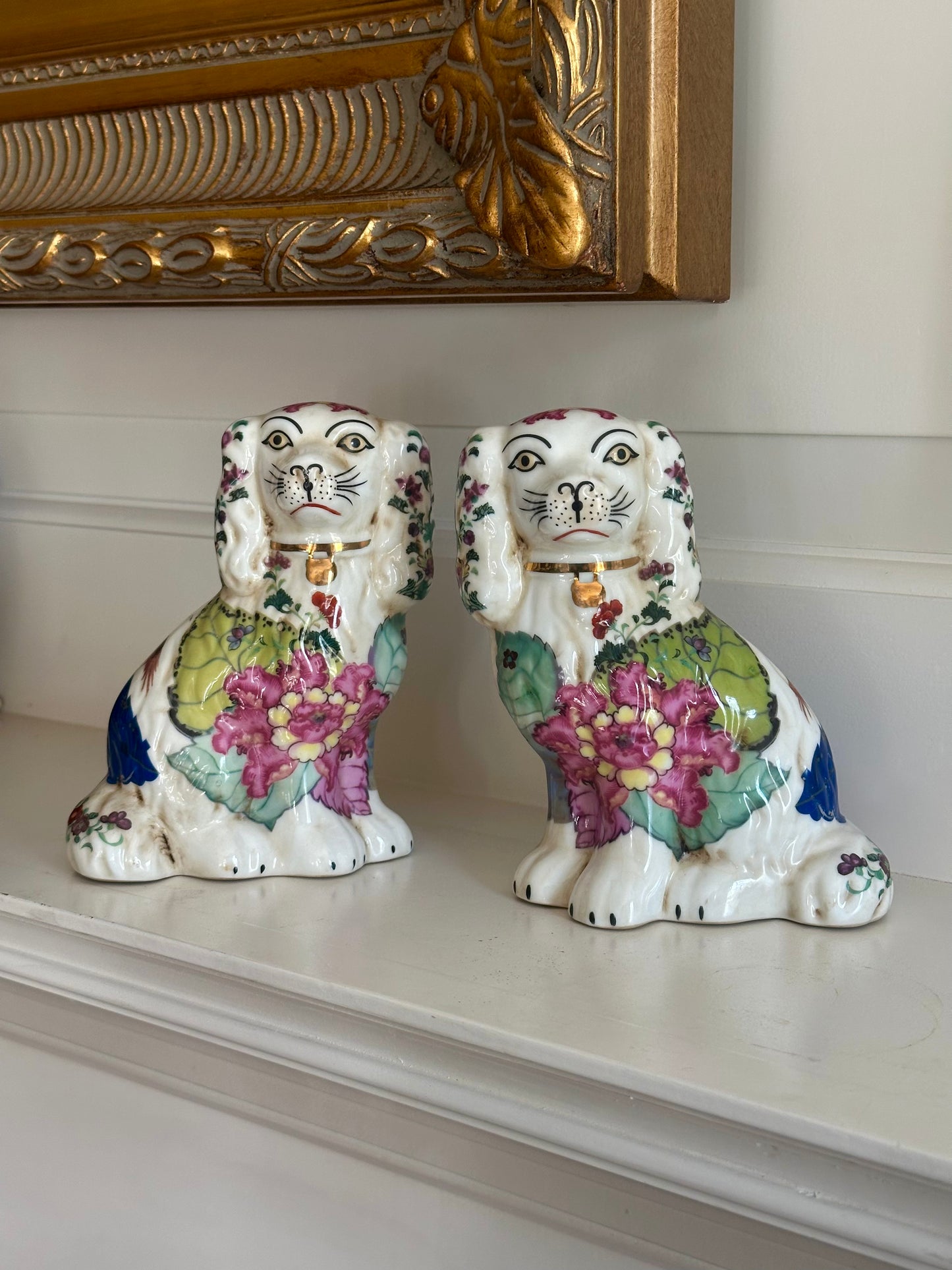 Staffordshire Style Dogs, Tabacco Leaf - Small 